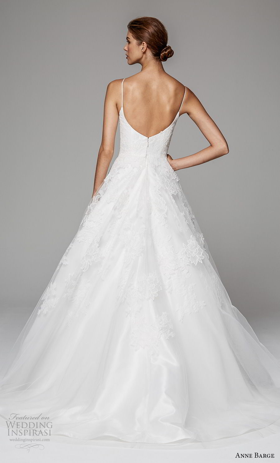 anne barge fall 2018 bridal sleeveless spaghetti strap sweetheart neckline lightly embellished bodice romantic a  line wedding dress scoop back sweep train (7) bv