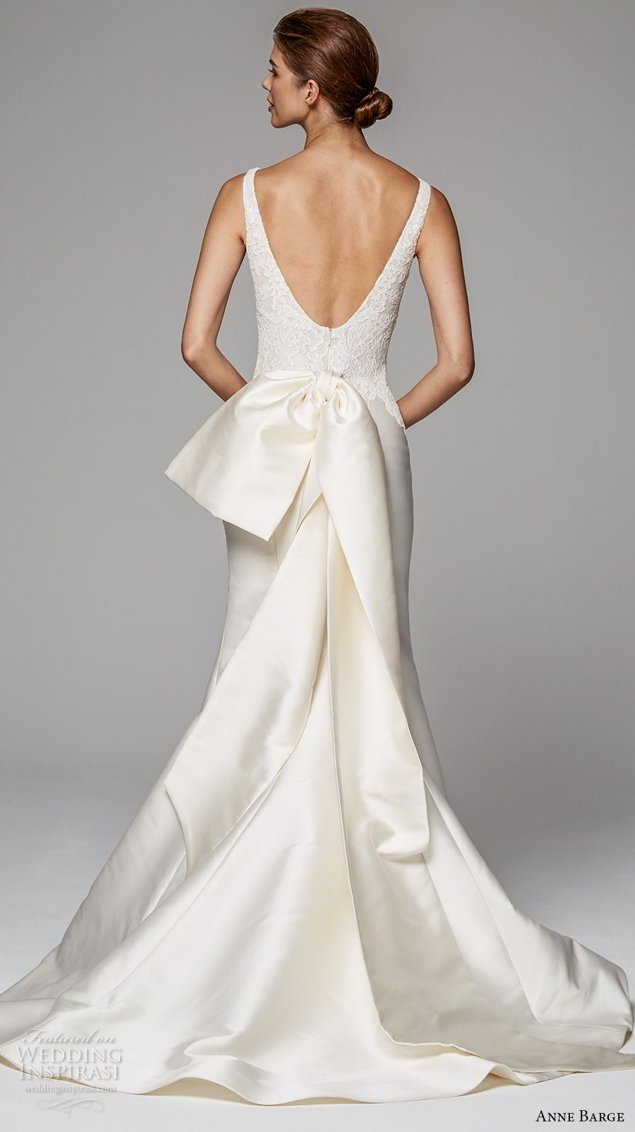 anne barge fall 2018 bridal sleeveless v neck heavily embellished bodice satin skirt elegant trumpet wedding dress v back chapel train (11) bv