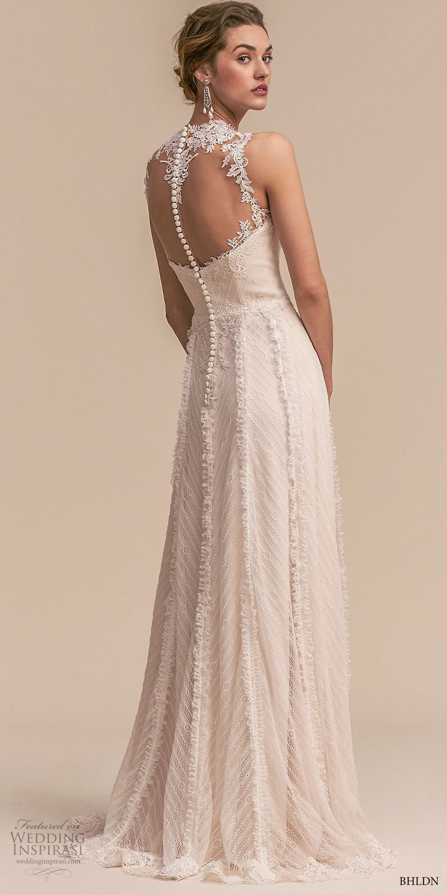 bhldn 2018 whispers bridal sleeveless illusion jewel sweetheart neckline full embellishment romantic a  line wedding dress sheer button back sweep train (2) bv