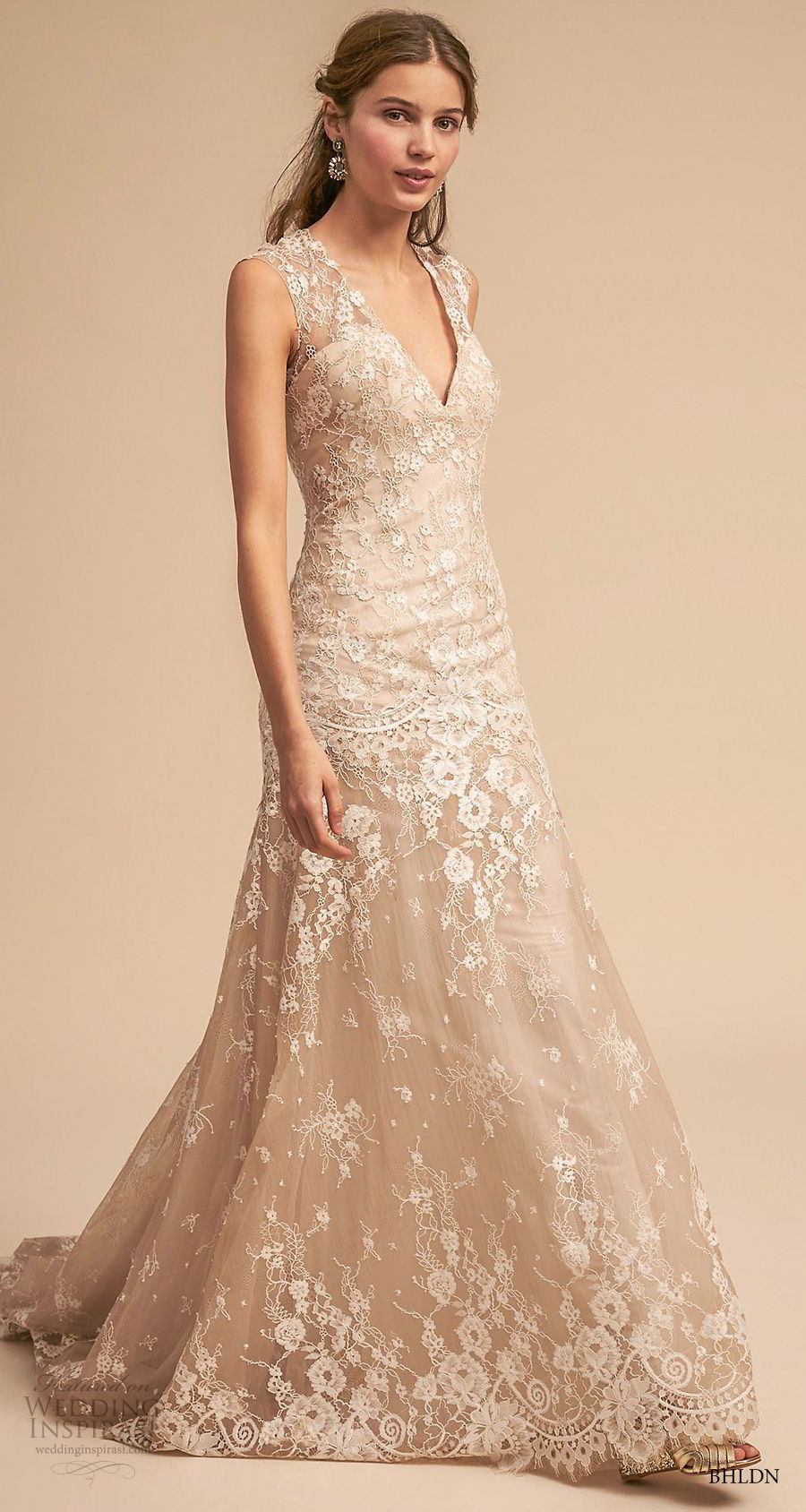 bhldn 2018 whispers bridal sleeveless thick strap v neck full embellishment romantic a  line wedding dress keyhole back short train (12) mv 