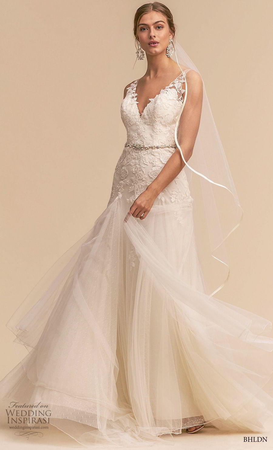 bhldn 2018 whispers bridal sleeveless v neck heavily embellished bodice romantic a  line wedding dress v back sweep train (8) mv