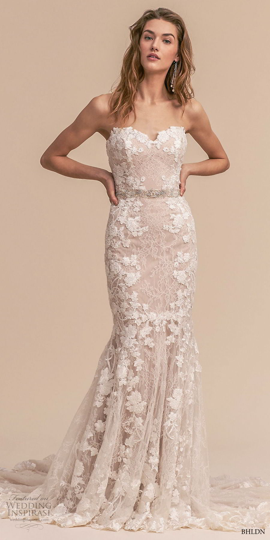 bhldn 2018 whispers bridal strapless sweetheart neckline full embellishment romantic blush mermaid weddinbg dress chapel train (3) mv