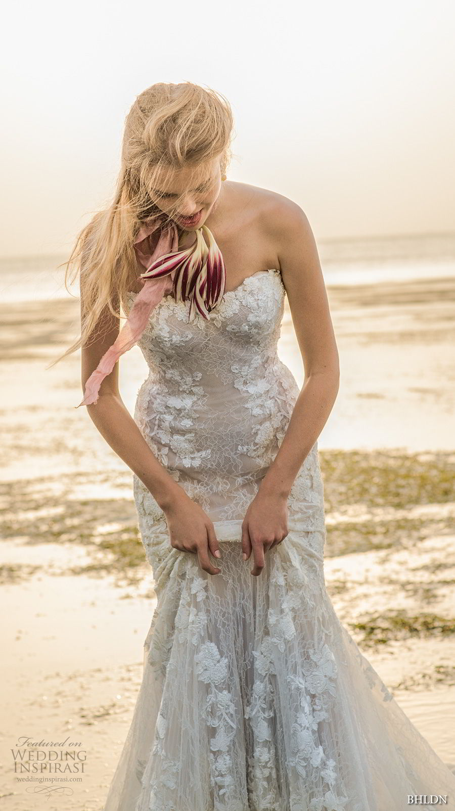 bhldn 2018 whispers bridal strapless sweetheart neckline full embellishment romantic blush mermaid weddinbg dress chapel train (3) zv