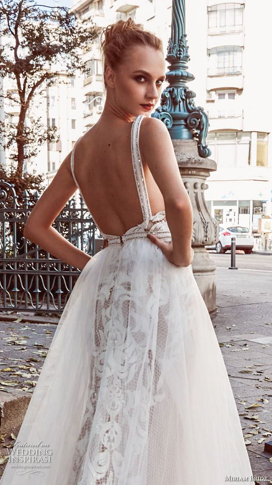 miriams bride 2018 bridal sleeveless deep v neck heavily embellished bodice romantic a  line wedding dress open back (10) bv