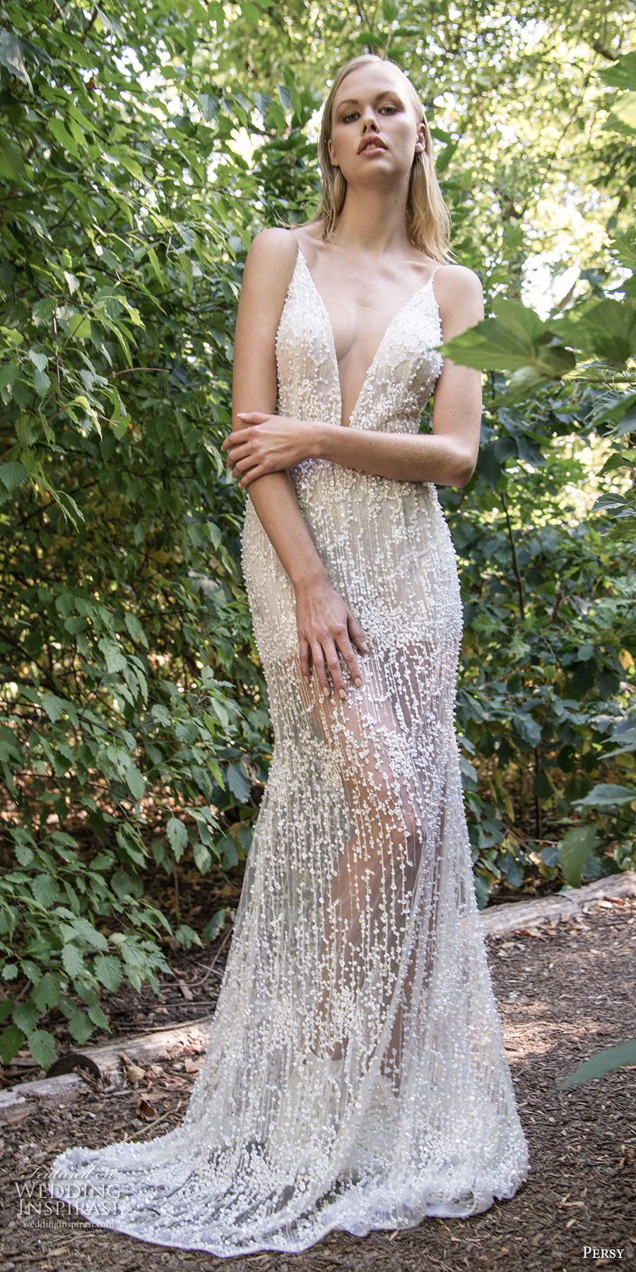 persy fall 2018 bridal spaghetti strap deep v neckline full embellishment sheer skirt sexy glamorous sheath wedding dress sweep train (2) mv 