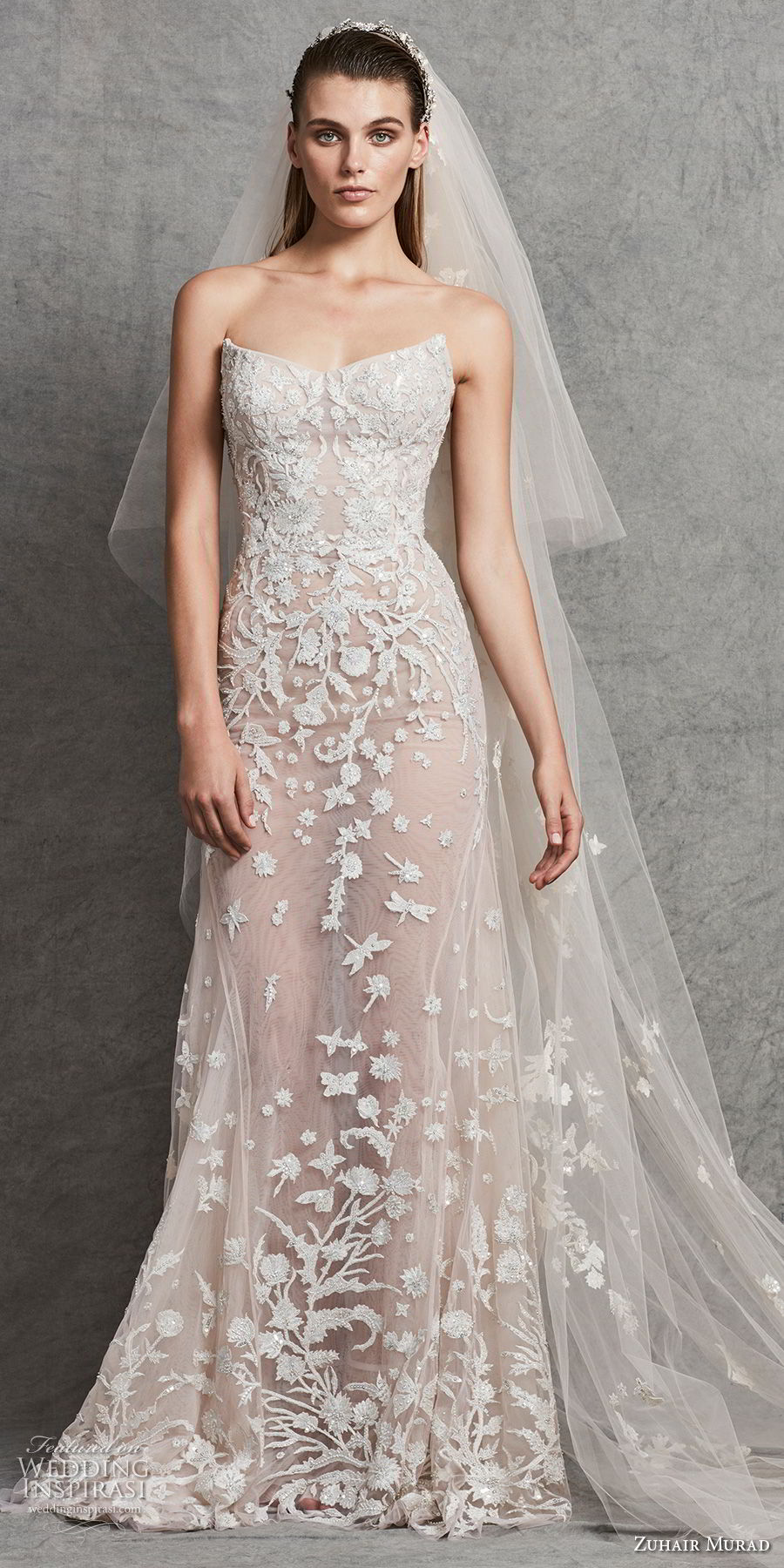 zuhair murad fall 2018 bridal strapless sweetheart neckline full embellishment elegant modified a  line wedding dress (3) mv