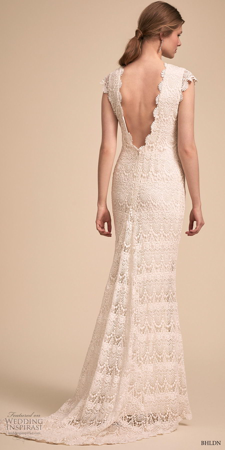 bhldn 2018 bridal cap sleeves bateau neckline full embellishment romantic modified a line wedding dress v back sweep train (2) bv bhldn 2018 bridal cap sleeves bateau neckline full embellishment romantic modified a line wedding dress v back sweep train (2) bv