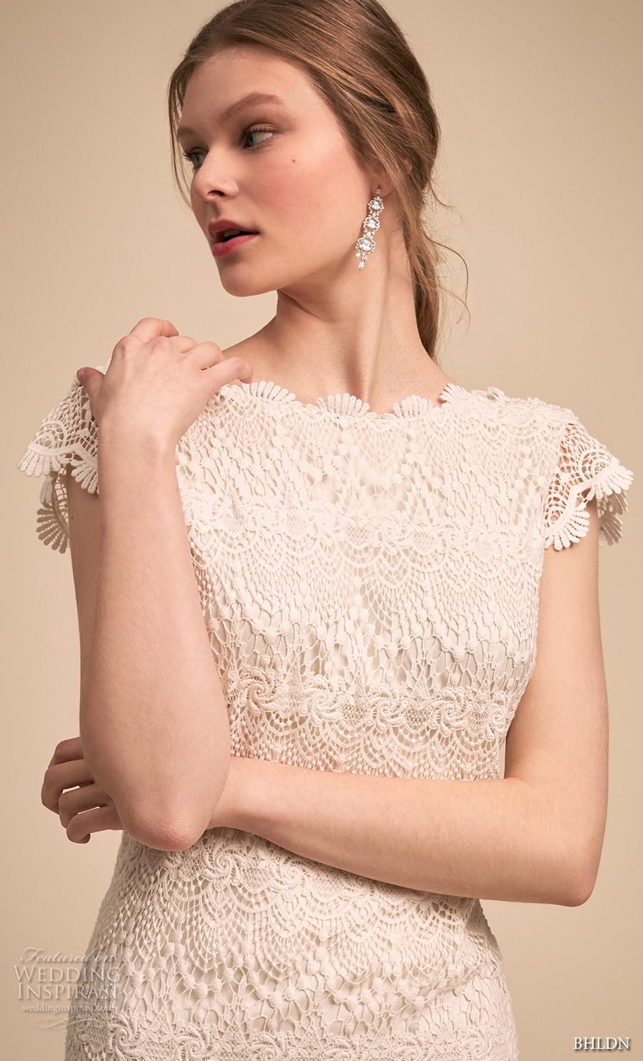 bhldn 2018 bridal cap sleeves bateau neckline full embellishment romantic modified a line wedding dress v back sweep train (2) zv bhldn 2018 bridal cap sleeves bateau neckline full embellishment romantic modified a line wedding dress v back sweep train (2) zv