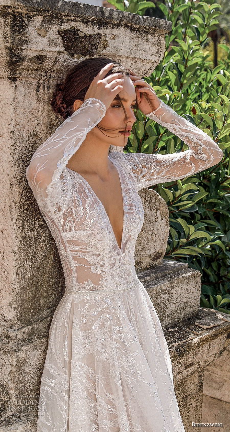 birenzweig 2018 bridal long sleeves deep v neck full embellishment romantic sexy a line wedding dress open v back royal train (12) zv birenzweig 2018 bridal long sleeves deep v neck full embellishment romantic sexy a line wedding dress open v back royal train (12) zv