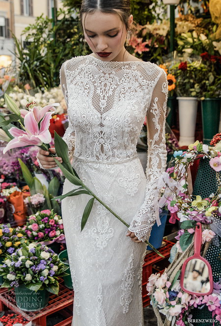 birenzweig 2018 bridal long sleeves illusion bateau neckline full embellishment elegant fit and flare wedding dress open back sweep train (8) zv birenzweig 2018 bridal long sleeves illusion bateau neckline full embellishment elegant fit and flare wedding dress open back sweep train (8) zv