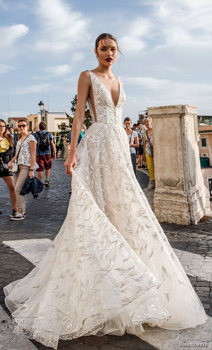 birenzweig 2018 bridal sleeveless deep v neck full embellishment open side elegant sexy soft a line wedding dress open back sweep train (9) mv birenzweig 2018 bridal sleeveless deep v neck full embellishment open side elegant sexy soft a line wedding dress open back sweep train (9) mv