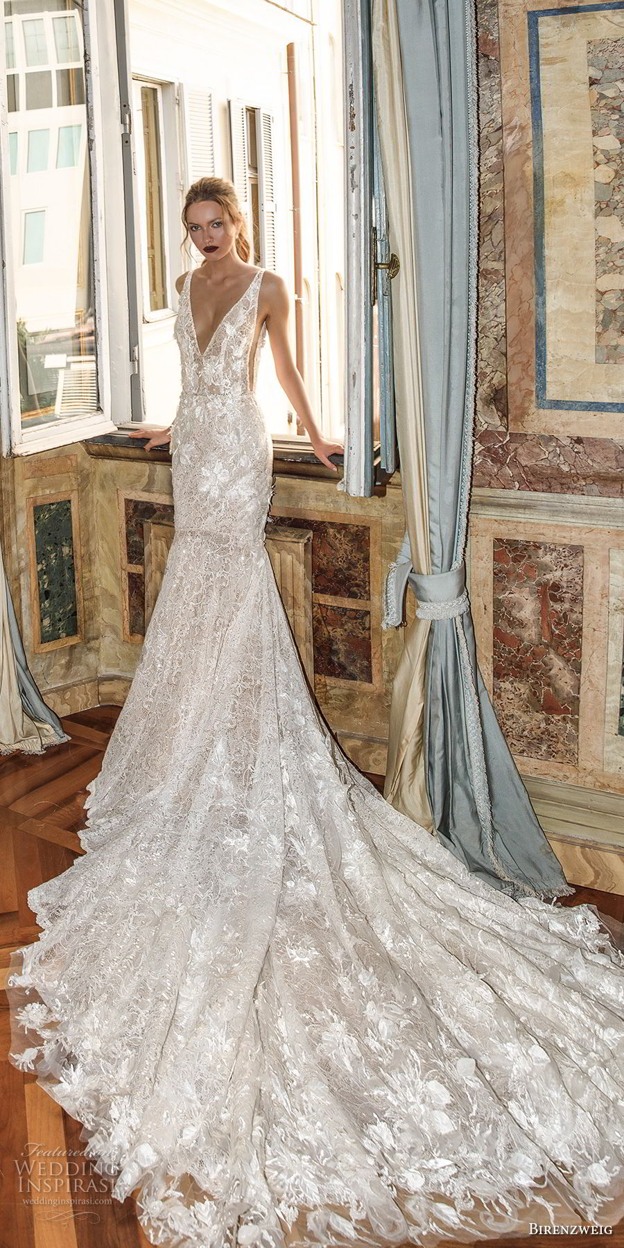 birenzweig 2018 bridal sleeveless deep v neck full embellishment open side elegant trumpet wredding dress open v back chapel train (6) mv birenzweig 2018 bridal sleeveless deep v neck full embellishment open side elegant trumpet wredding dress open v back chapel train (6) mv