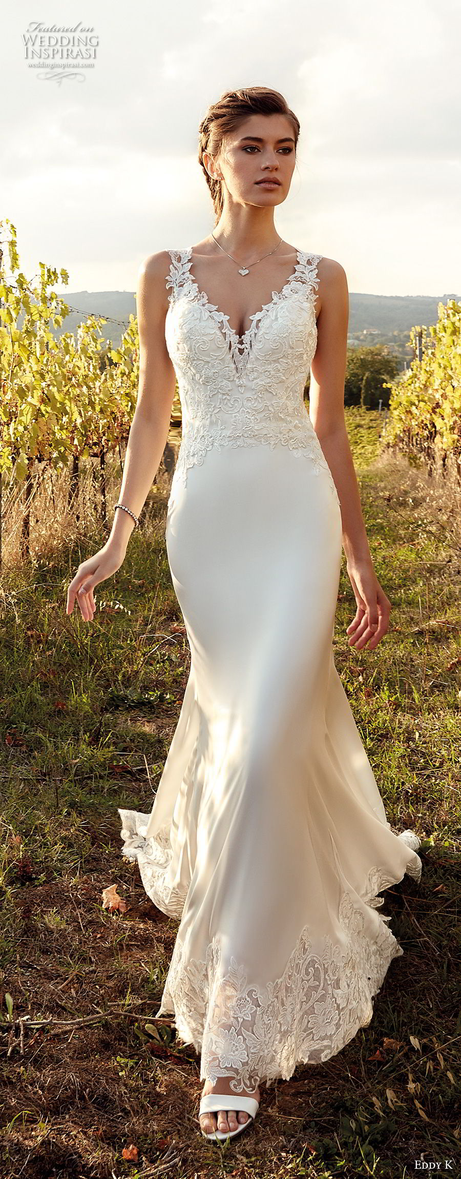 eddy k 2019 ek sleevless thick strap v neck heavily embellished bodice elegant sheath wedding dress (14) mv