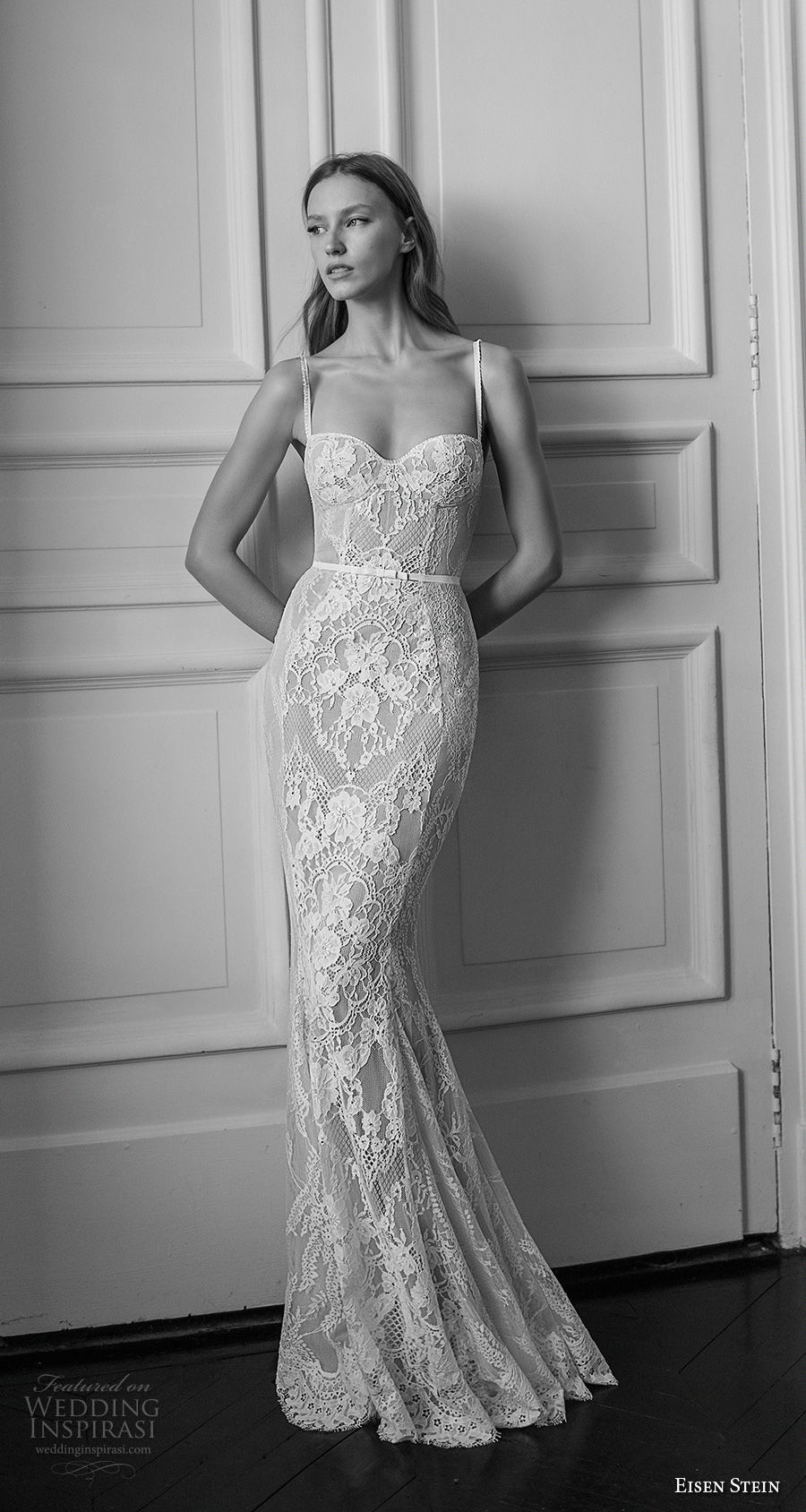 eisen stein 2018 bridal sleeveless thin strap sweetheart neckline full embellishment elegant sheath fit and flare wedding dress open back sweep train (3) mv eisen stein 2018 bridal sleeveless thin strap sweetheart neckline full embellishment elegant sheath fit and flare wedding dress open back sweep train (3) mv
