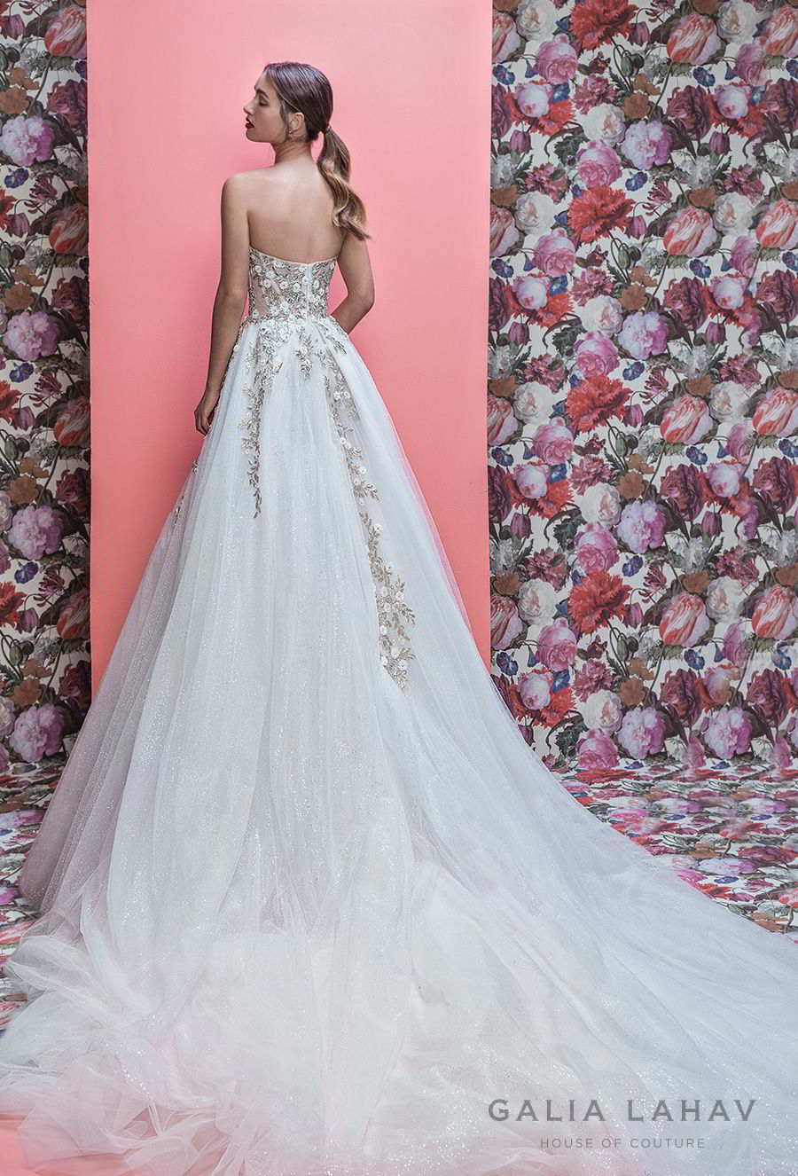 galia lahav spring 2019 bridal strapless sweetheart neckline heavily embellished bodice romantic pretty a  line wedding dress royal train (aelin) bv