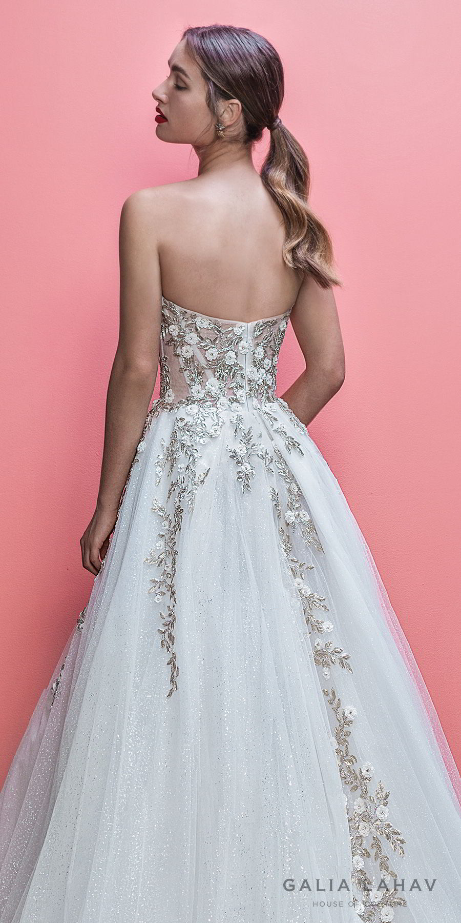 galia lahav spring 2019 bridal strapless sweetheart neckline heavily embellished bodice romantic pretty a  line wedding dress royal train (aelin) zbv