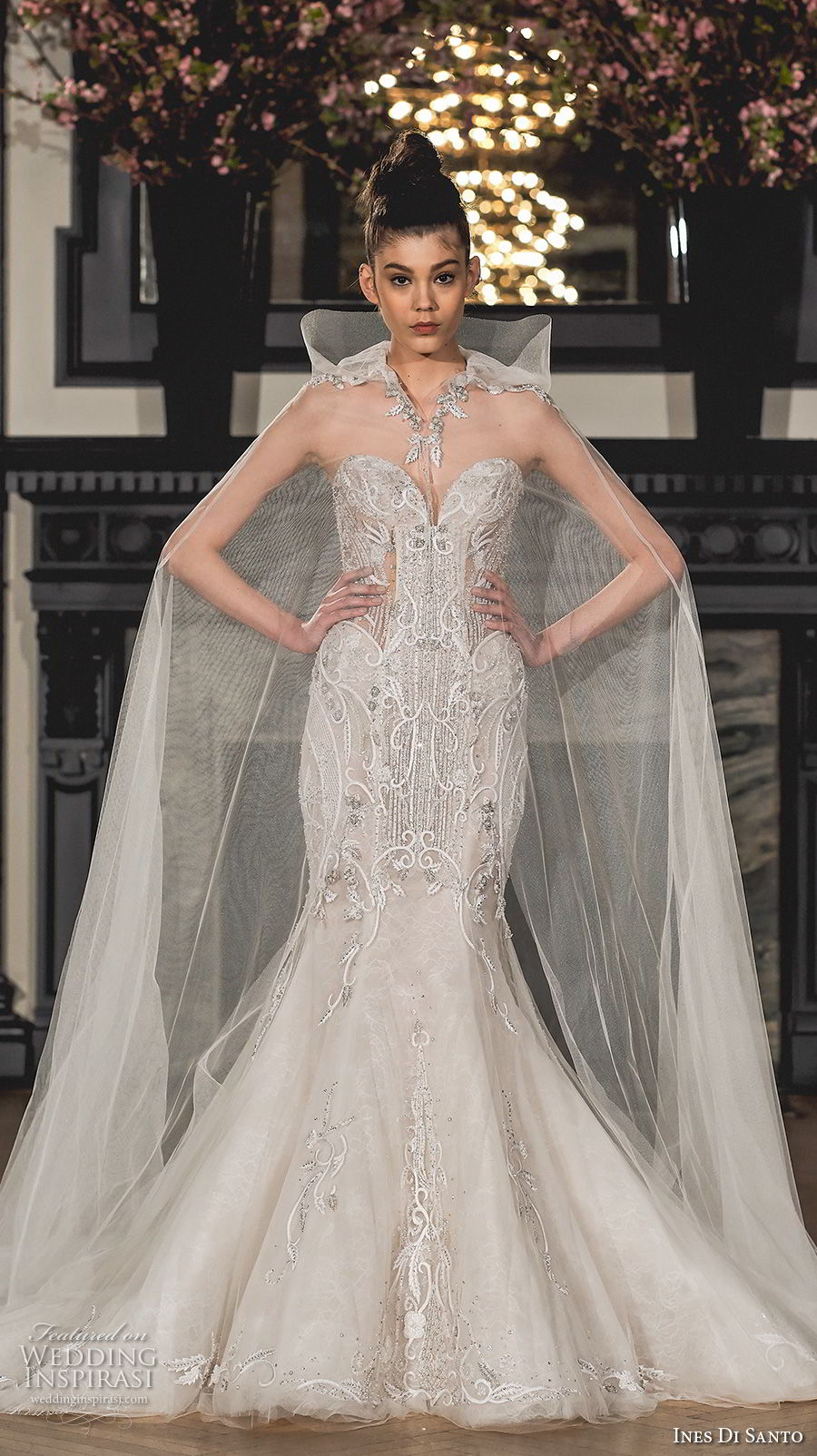 ines di santo spring 2019 bridal strapless sweetheart neckline full embellishment elegant mermaid wedding dress chapel train (2) mv