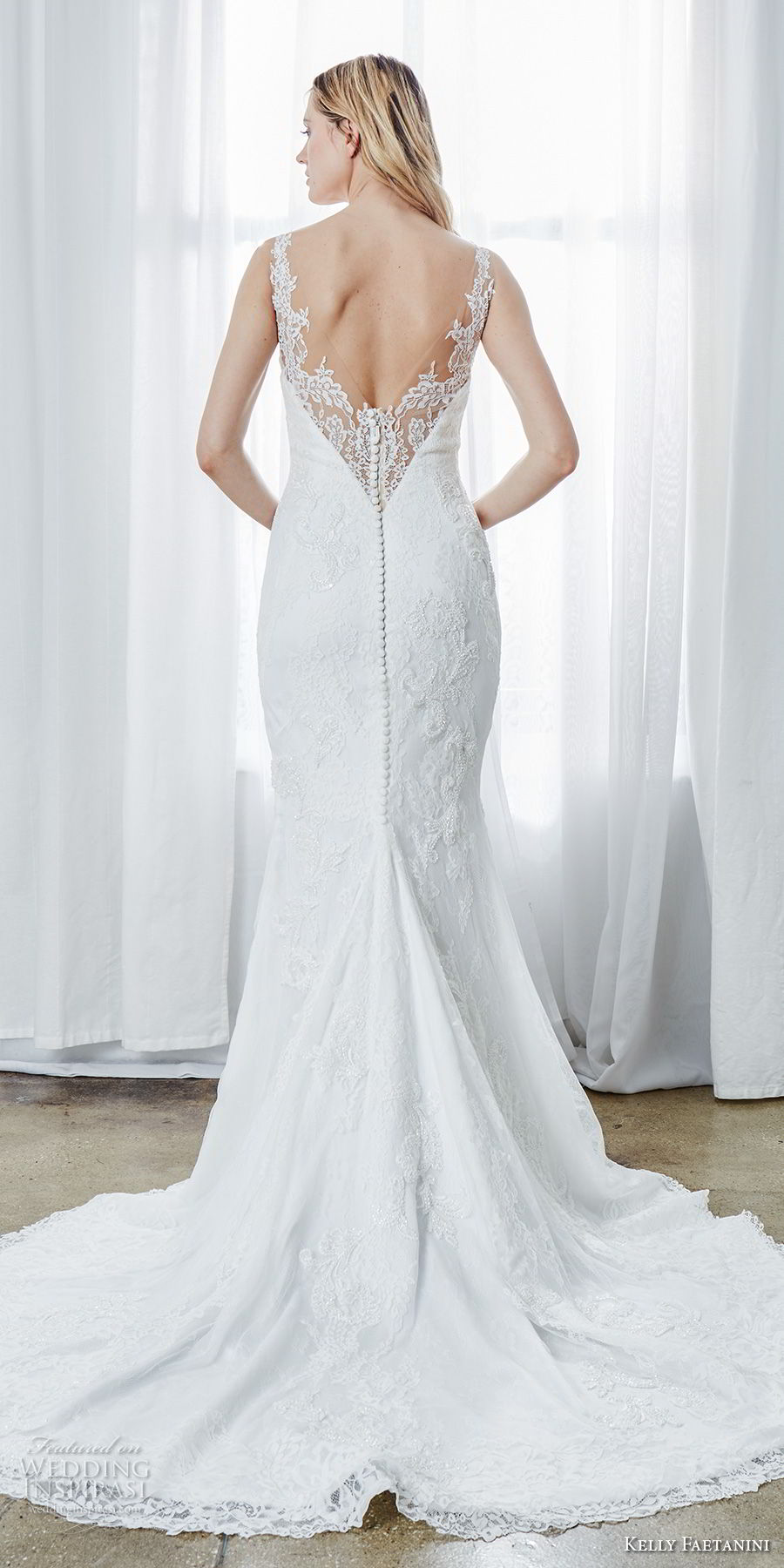 kelly faetanini spring 2019 bridal sleeveless illusion v sweetheart neckline full embellshment elegant fit and flare wedding dress open back chapel train (7) bv