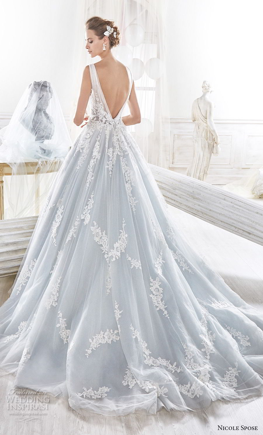 nicole spose 2018 bridal sleeveless v neck heavily embellished bodice romantic blue a  line wedding dress open v back chapel train (9) bv