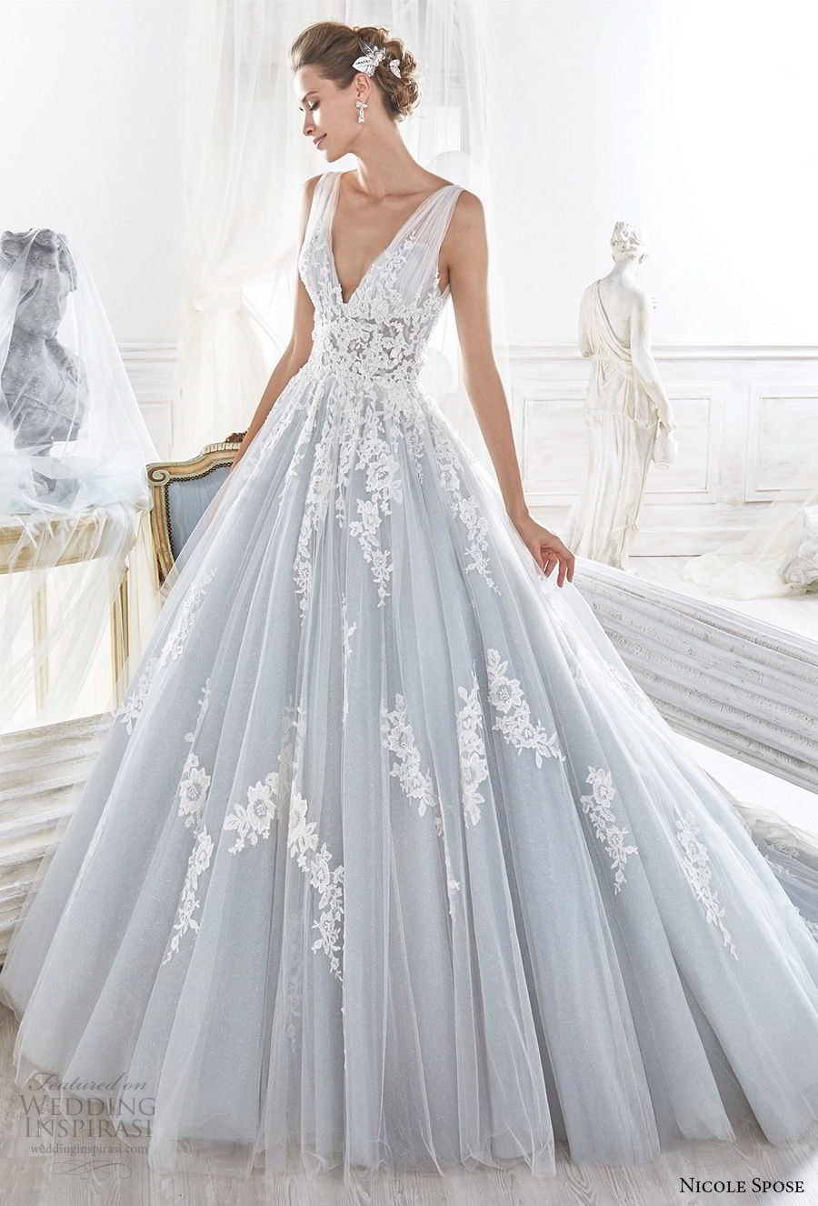 nicole spose 2018 bridal sleeveless v neck heavily embellished bodice romantic blue a  line wedding dress open v back chapel train (9) mv