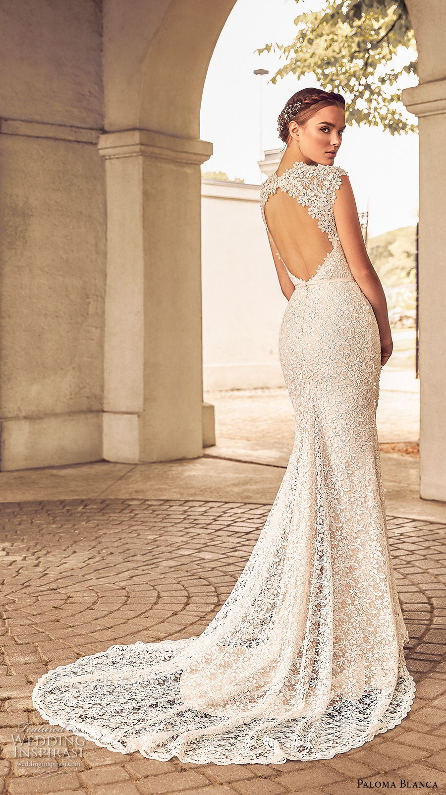 paloma blanca spring 2018 bridal cap sleeves sweetheart neckline full embellishment elegant classic sheath wedding dress keyhole back short train (5) bv paloma blanca spring 2018 bridal cap sleeves sweetheart neckline full embellishment elegant classic sheath wedding dress keyhole back short train (5) bv