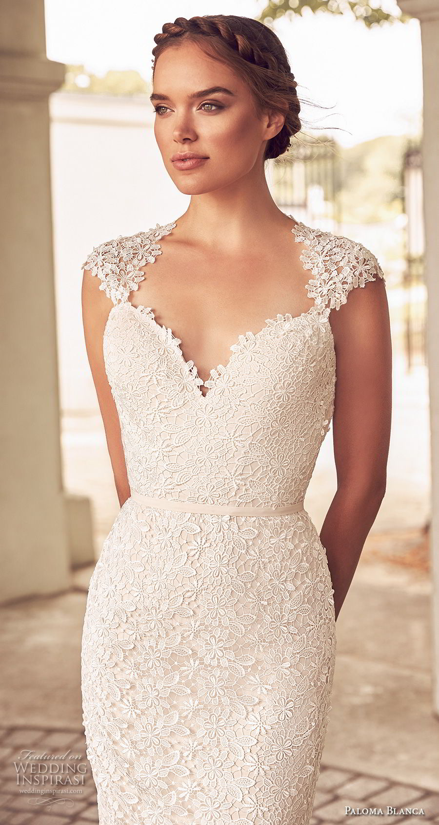 paloma blanca spring 2018 bridal cap sleeves sweetheart neckline full embellishment elegant classic sheath wedding dress keyhole back short train (5) zv paloma blanca spring 2018 bridal cap sleeves sweetheart neckline full embellishment elegant classic sheath wedding dress keyhole back short train (5) zv