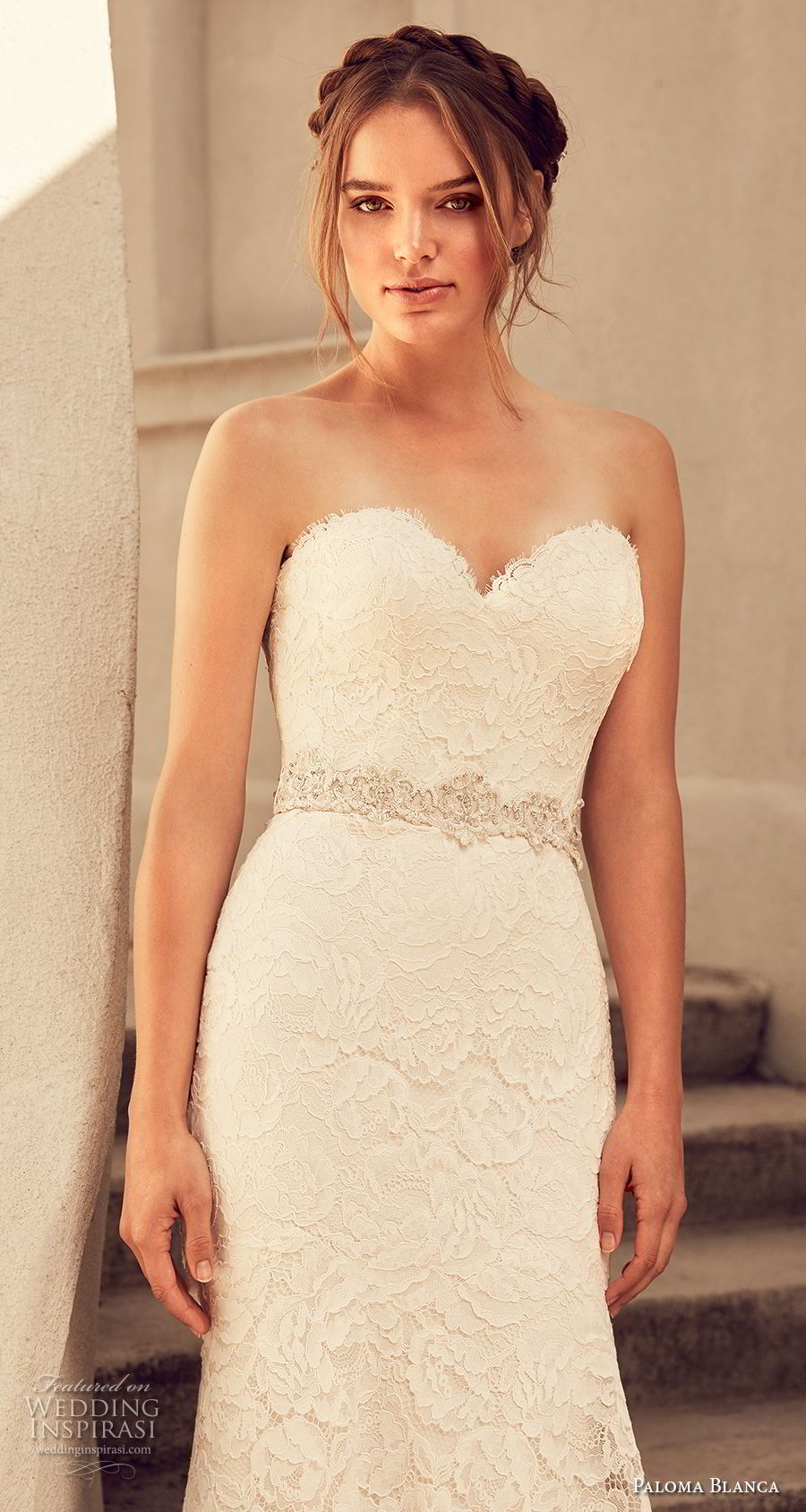 paloma blanca spring 2018 bridal strapless sweetheart neckline full embellishment elegant romantic sheath wedding dress open back chapel train (9) zv paloma blanca spring 2018 bridal strapless sweetheart neckline full embellishment elegant romantic sheath wedding dress open back chapel train (9) zv