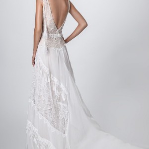rish bridal sun dance 2018 sleeveless v neck full embellishment romantic bohemian glamorous sheath wedding dress open v back chapel train (renee) bv