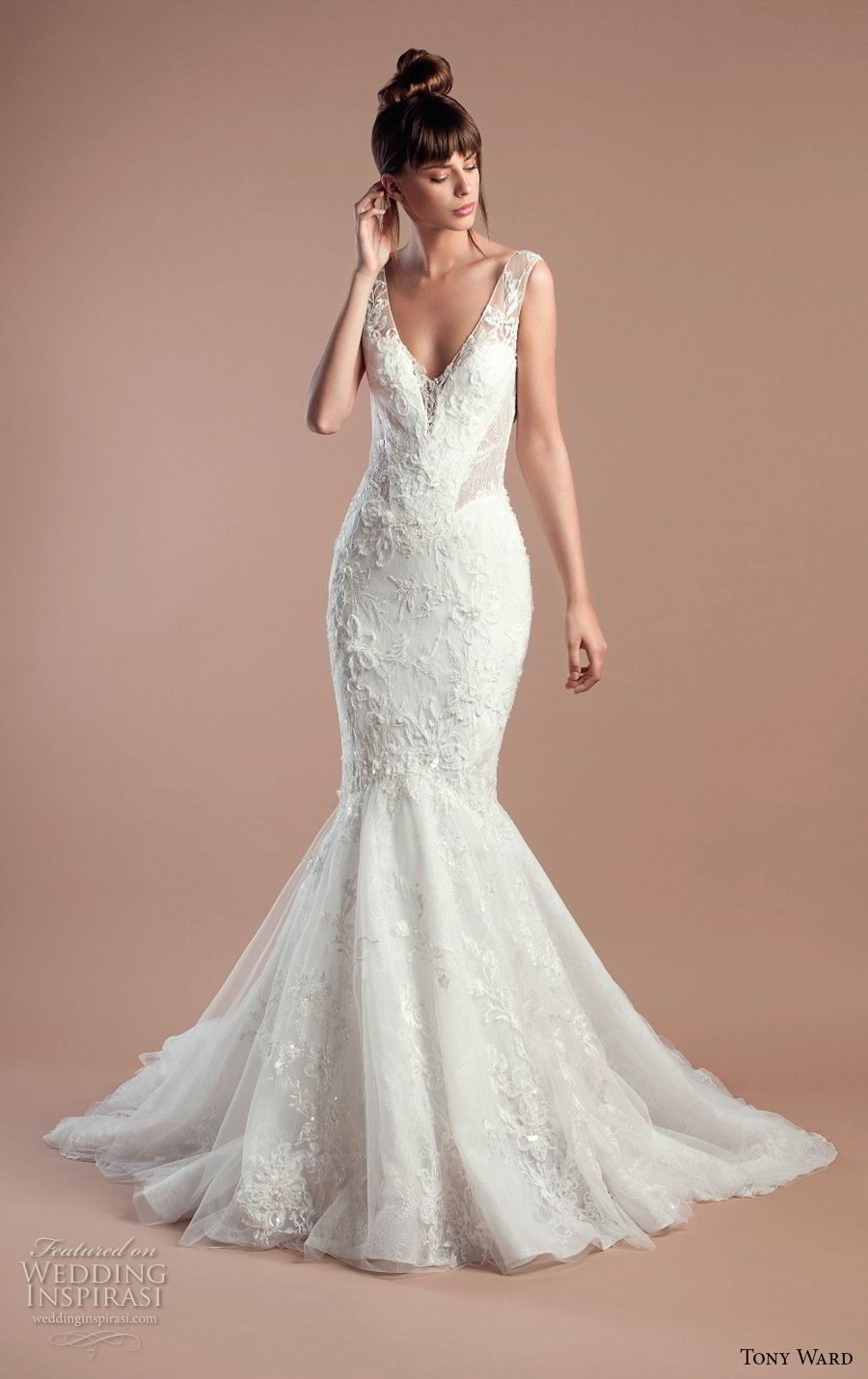 tony ward 2018 bridal sleeveless deep v neck full embellishment elegant mermaid wedding dress (18) mv