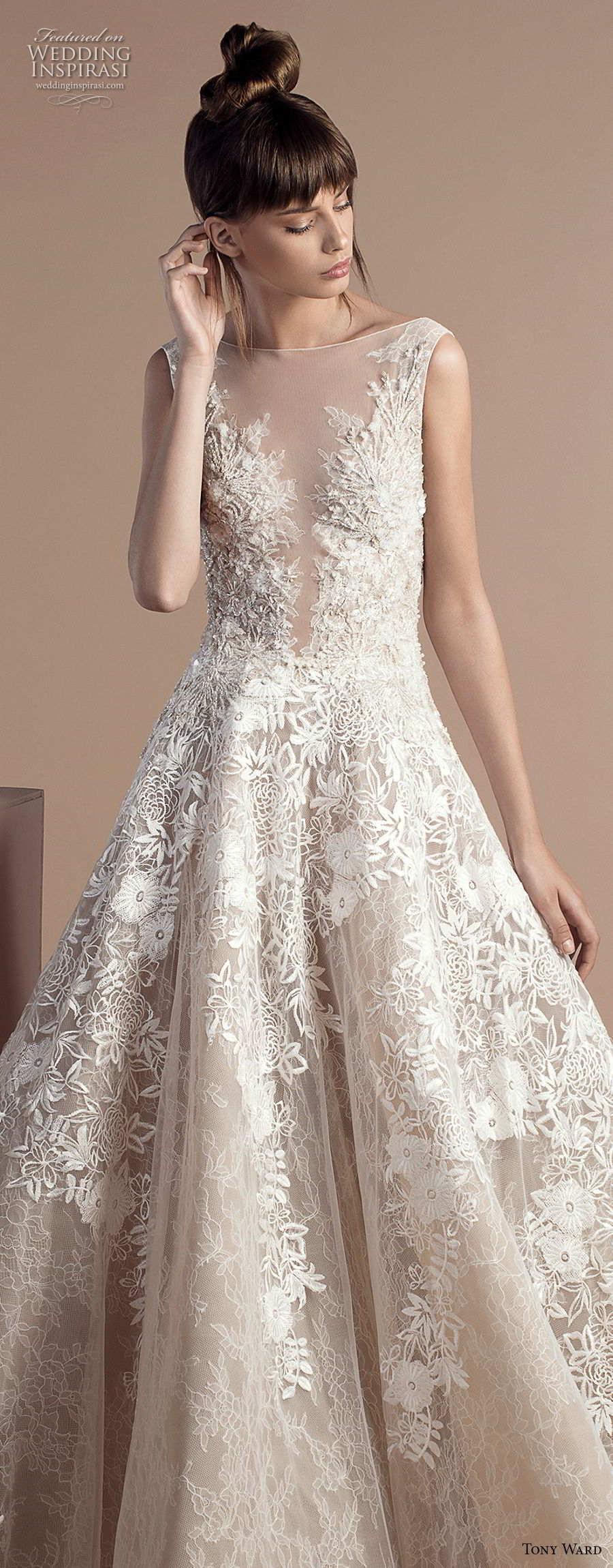 tony ward 2018 bridal sleeveless illusion bateau deep sweetheart neckline full embellishment romantic a  line wedding dress (1) zv lv