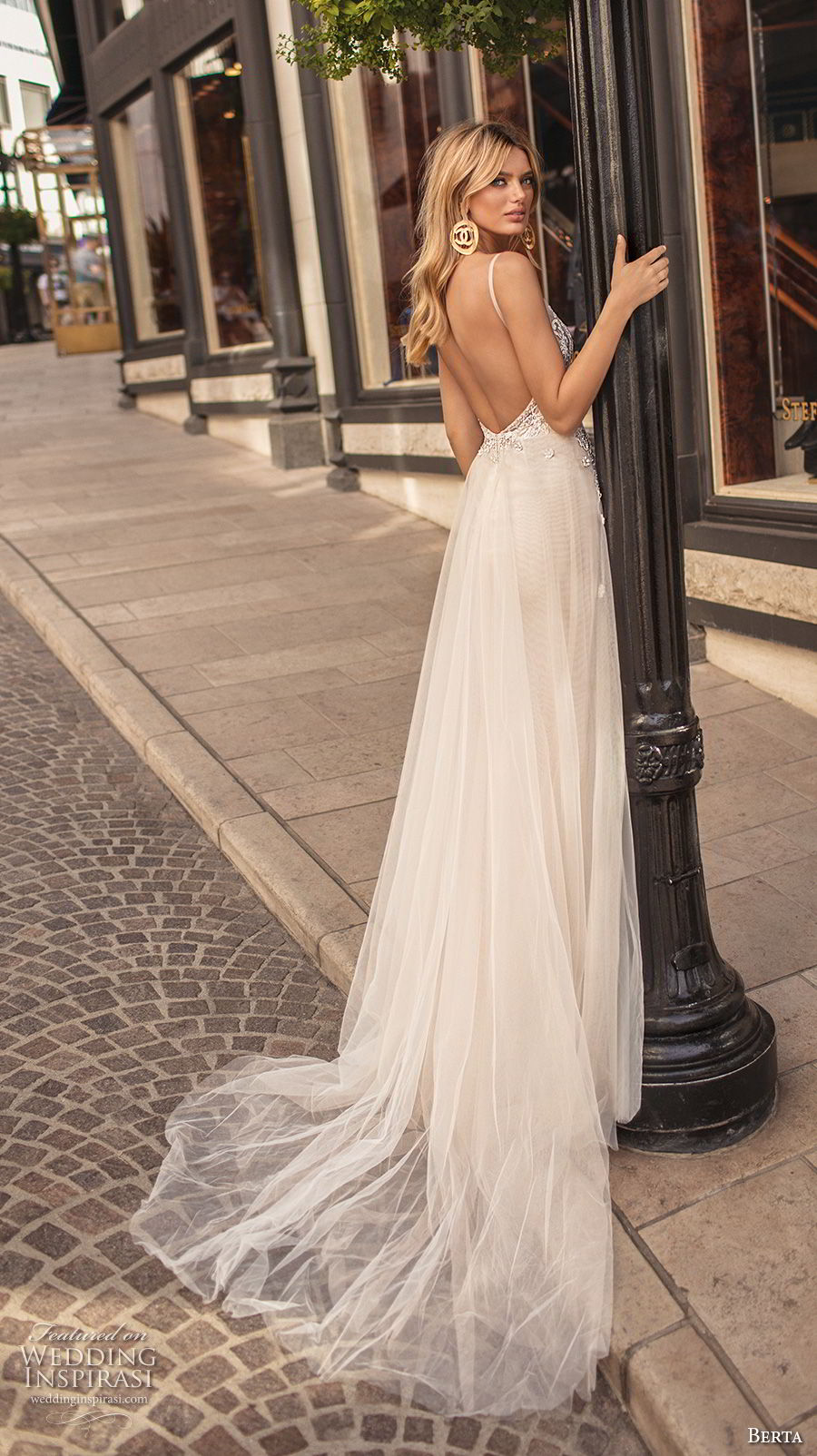 berta 2019 muse bridal sleeveless spaghetti strap deep v neck heavily embellished bodice romantic sexy soft a line wedding dress open back chapel train (9) bv berta 2019 muse bridal sleeveless spaghetti strap deep v neck heavily embellished bodice romantic sexy soft a line wedding dress open back chapel train (9) bv
