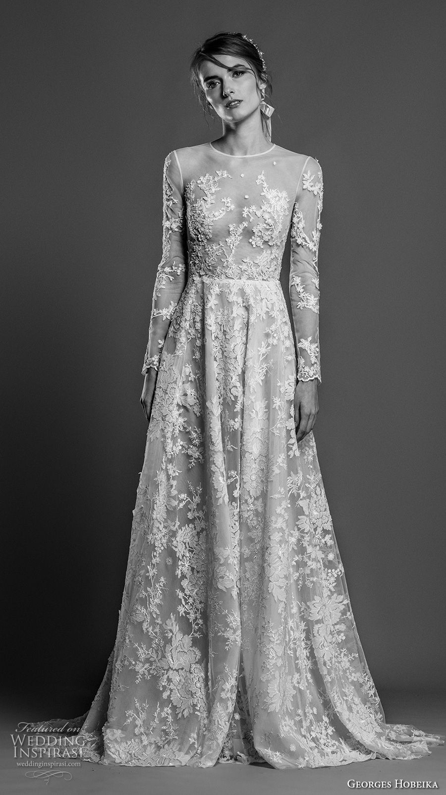 georges hobeika spring 2019 bridal long sleeves jewel neck full embellishment elegant romantuc a line wedding dress sweep train (18) mv georges hobeika spring 2019 bridal long sleeves jewel neck full embellishment elegant romantuc a line wedding dress sweep train (18) mv