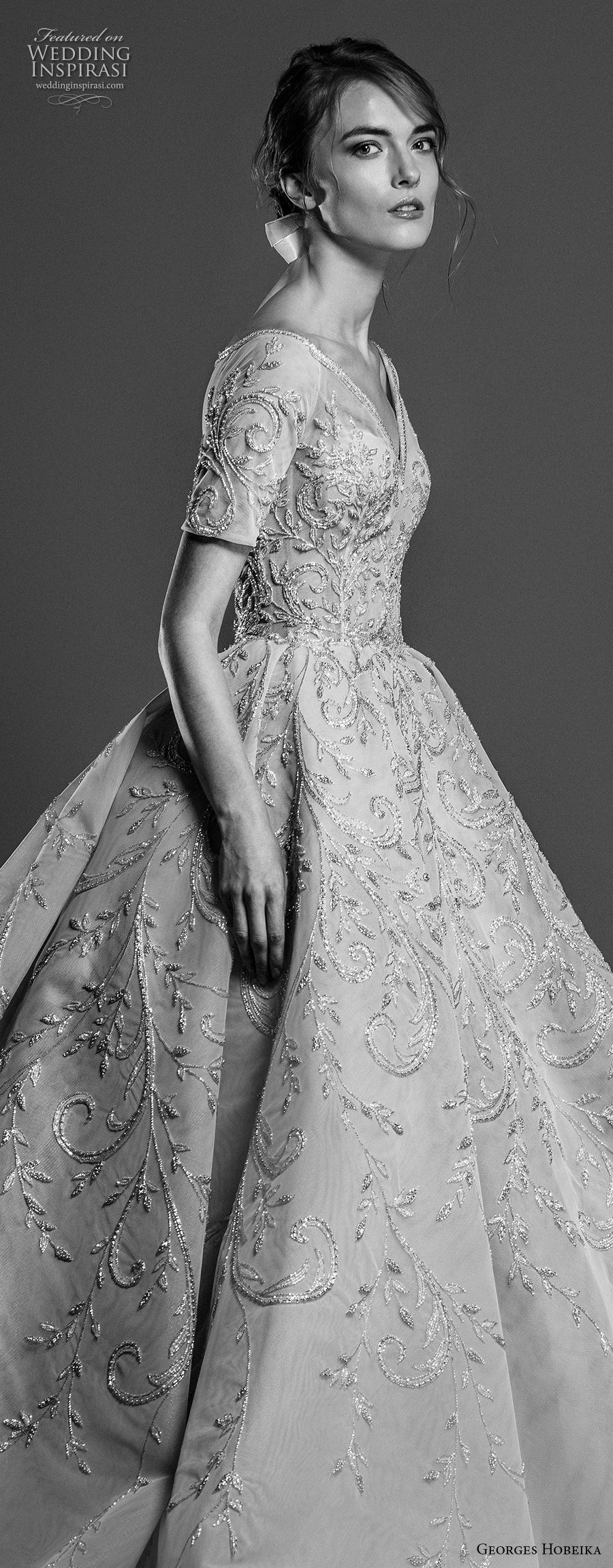 georges hobeika spring 2019 bridal short sleeves v neck full embellishment princess glamorous ball gown a line wedding dress royal train (10) zv georges hobeika spring 2019 bridal short sleeves v neck full embellishment princess glamorous ball gown a line wedding dress royal train (10) zv