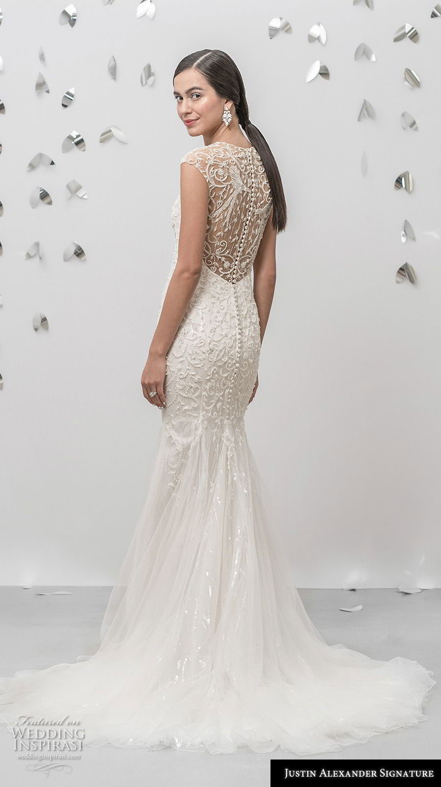 justin alexander fall 2018 signature cap sleeves sweetheart neckline heavily embellished bodice elegant sheath fit and flare wedding dress lace back short train (19) bv justin alexander fall 2018 signature cap sleeves sweetheart neckline heavily embellished bodice elegant sheath fit and flare wedding dress lace back short train (19) bv
