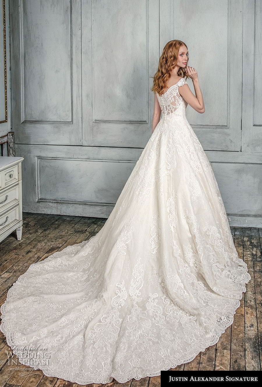justin alexander fall 2018 signature cap sleeves v neck full embellishment romantic princess ball gown a line wedding dress sheer lace back royal train (1) bv justin alexander fall 2018 signature cap sleeves v neck full embellishment romantic princess ball gown a line wedding dress sheer lace back royal train (1) bv