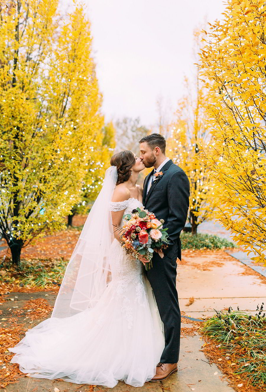 maggie sottero 2018 gold dress (afton) off shoulder straps lace sweetheart bodice mermaid wedding dress light gold color zoelife photo bride emily groom