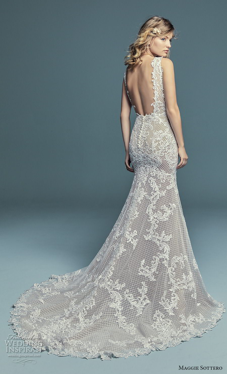 maggie sottero fall 2018 bridal sleeveless deep v neck full embellishment elegant trumpet wedding dress open back chapel train (13) bv maggie sottero fall 2018 bridal sleeveless deep v neck full embellishment elegant trumpet wedding dress open back chapel train (13) bv