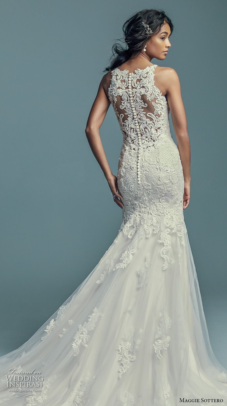 maggie sottero fall 2018 bridal sleeveless illusion halter sweetheart neckline full embellishment elegant fit and flare wedding dress sheer lace back chapel train (14) bv maggie sottero fall 2018 bridal sleeveless illusion halter sweetheart neckline full embellishment elegant fit and flare wedding dress sheer lace back chapel train (14) bv