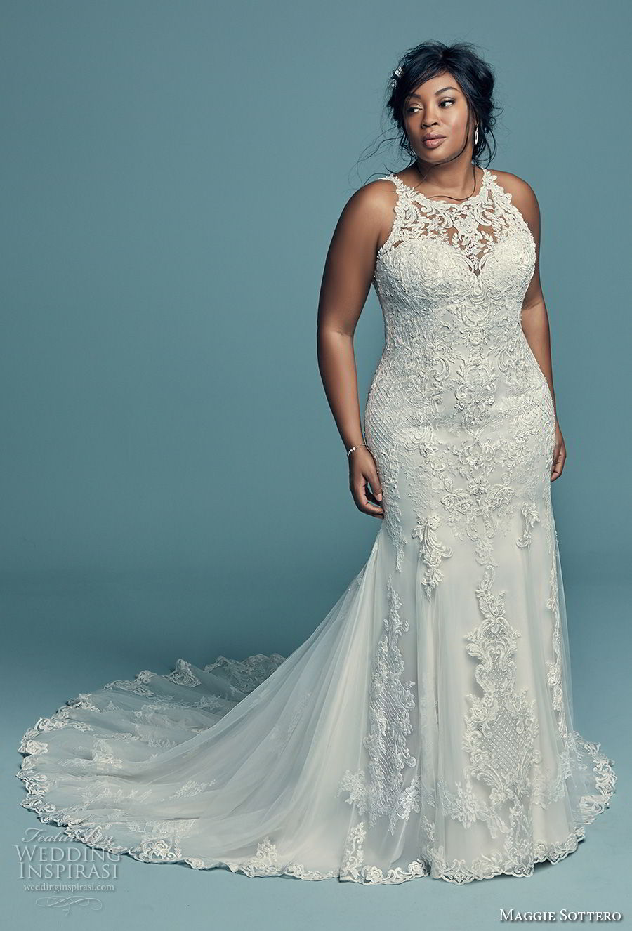 maggie sottero fall 2018 bridal sleeveless illusion halter sweetheart neckline full embellishment elegant fit and flare wedding dress sheer lace back chapel train (14) mv maggie sottero fall 2018 bridal sleeveless illusion halter sweetheart neckline full embellishment elegant fit and flare wedding dress sheer lace back chapel train (14) mv