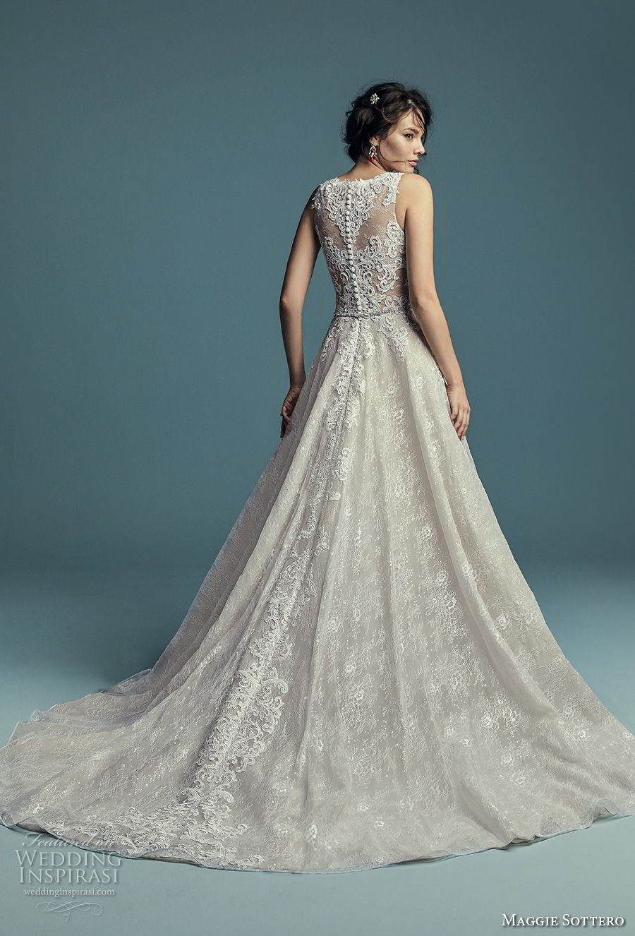 maggie sottero fall 2018 bridal sleeveless illusion jewel sweetheart neckline full embellishment elegant a line wedding dress lace back chapel train (3) bv maggie sottero fall 2018 bridal sleeveless illusion jewel sweetheart neckline full embellishment elegant a line wedding dress lace back chapel train (3) bv