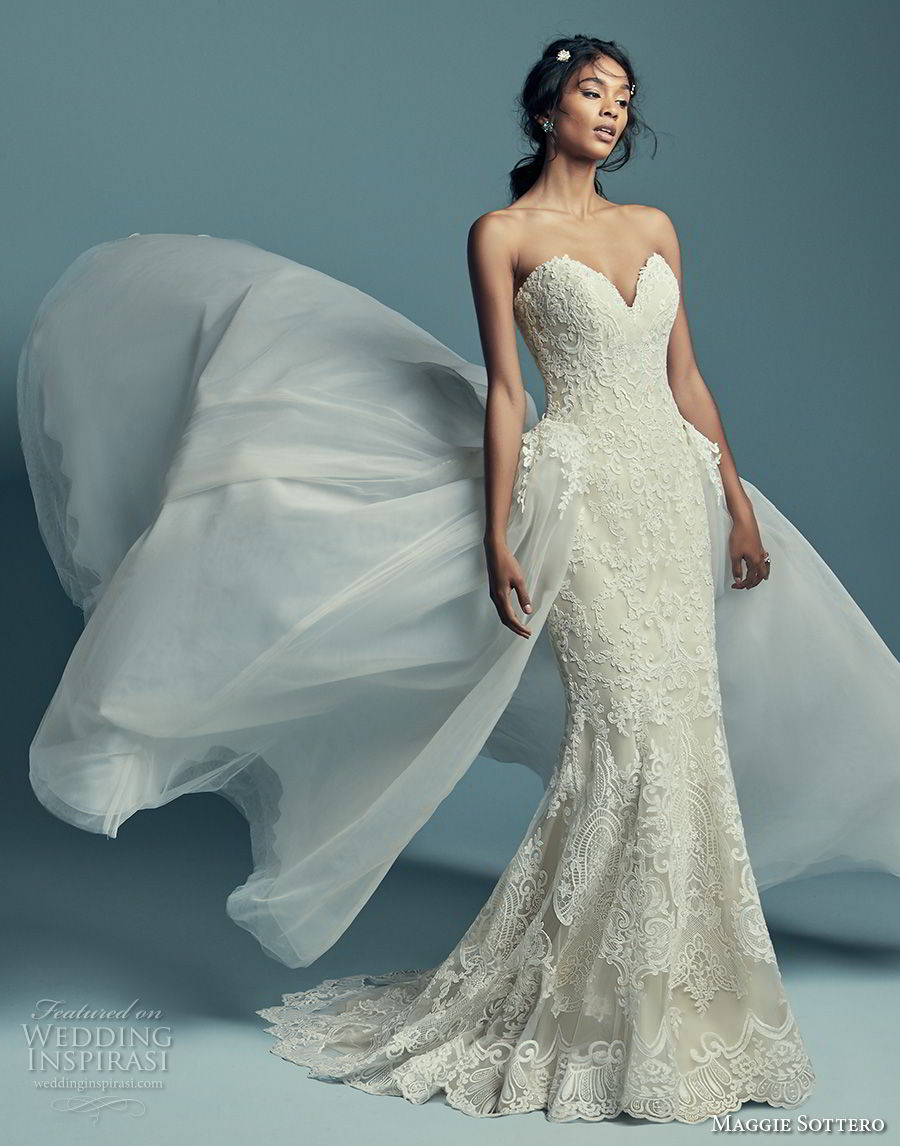 maggie sottero fall 2018 bridal strapless sweetheart neckline full embellishment elegant romantic fit and flare wedding dress a line overskirt chapel train (18) mv maggie sottero fall 2018 bridal strapless sweetheart neckline full embellishment elegant romantic fit and flare wedding dress a line overskirt chapel train (18) mv