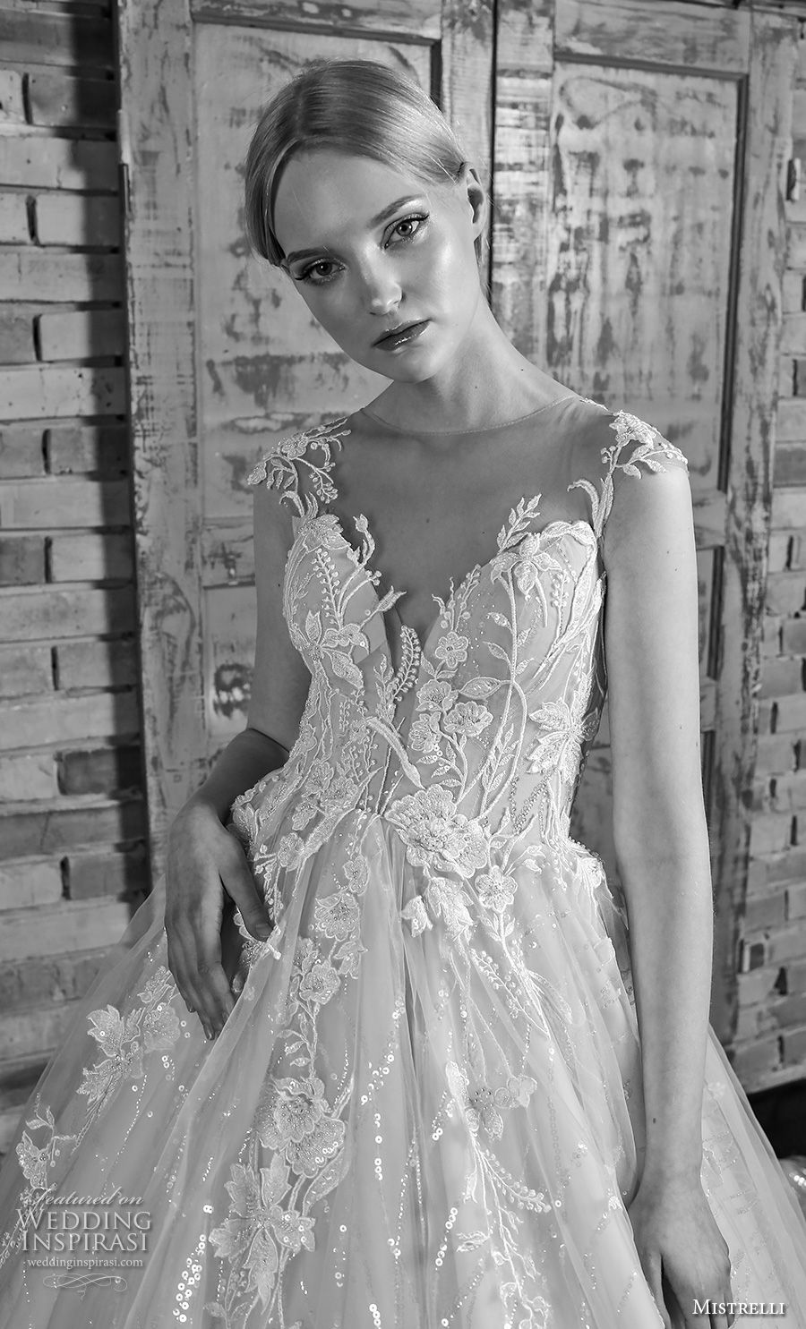 mistrelli 2019 bridal cap sleeves sweetheart neckline heavily embellished bodice romantic princess ball gown a  line wedding dress lace back chapel train (6) zv