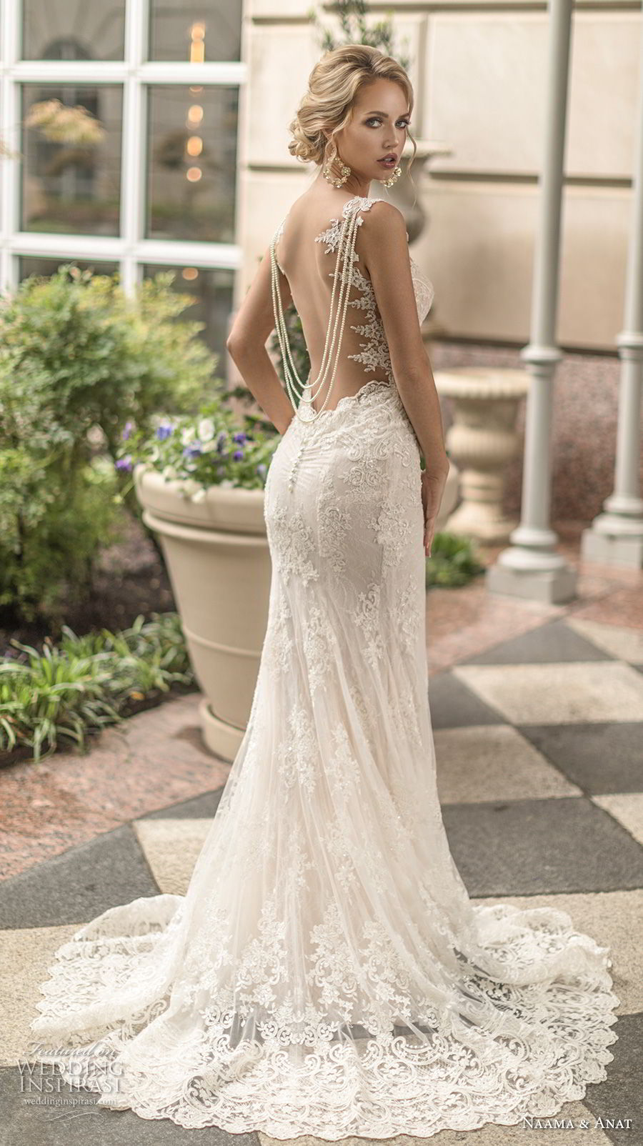 naama anat spring 2019 bridal sleeveless embellished strap sweetheart neckline full embellishment elegant fit and flare mermaid wedding dress open low back sweep train (2) bv