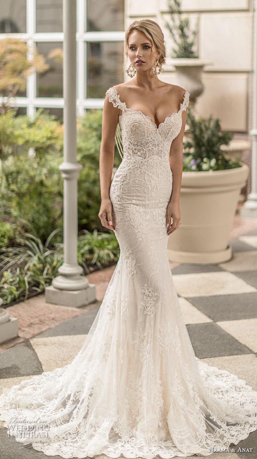 naama anat spring 2019 bridal sleeveless embellished strap sweetheart neckline full embellishment elegant fit and flare mermaid wedding dress open low back sweep train (2) mv