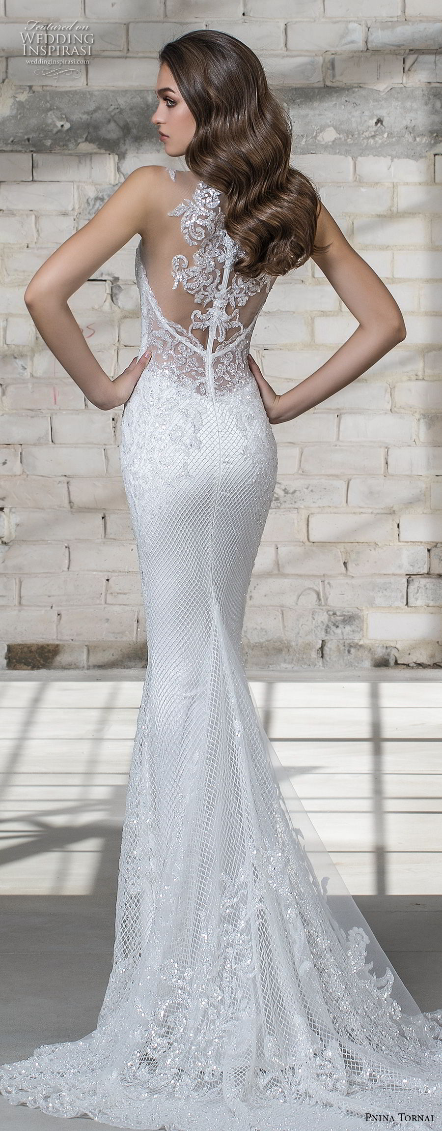 pnina tornai 2019 love bridal embellished strap deep plunging sweetheart neckline full embellishment elegant fit and flare wedding dress chapel train (17) bv pnina tornai 2019 love bridal embellished strap deep plunging sweetheart neckline full embellishment elegant fit and flare wedding dress chapel train (17) bv