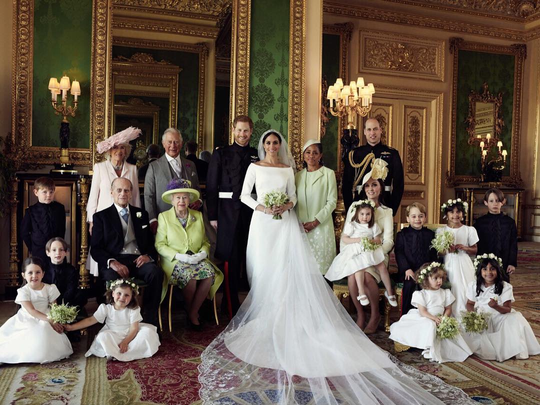royal wedding 2018 meghan markle givenchy wedding dress chapel train cathedral veil queen mary tiara b20
