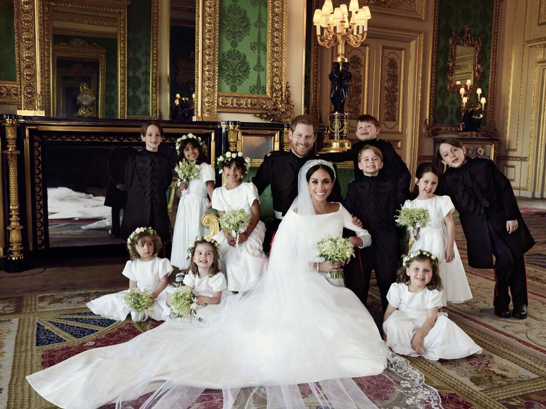royal wedding 2018 meghan markle givenchy wedding dress chapel train cathedral veil queen mary tiara b21