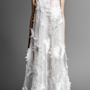 viktor and rolf spring 2019 bridal sleeveless jewel neck full embellishment modern romantic column wedding dress (15) mv