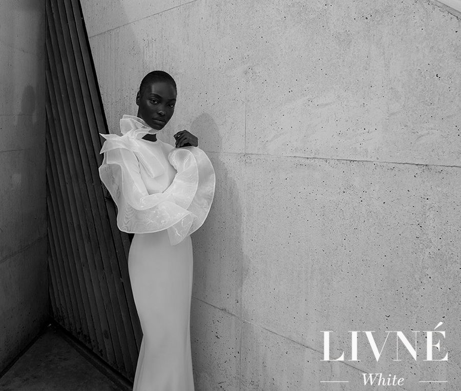 alon livne 2018 2019 white bridal long sleeves jewel neck clean simple minimalist elegant modern sheath wedding dress (melissa) mv     