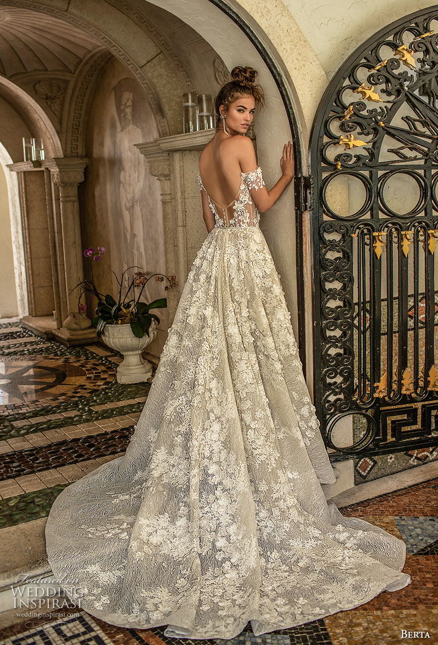berta spring 2019 bridal off the shoulder sweetheart neckline full embellishment romantic a line wedding dress open back chapel train (1) bv berta spring 2019 bridal off the shoulder sweetheart neckline full embellishment romantic a line wedding dress open back chapel train (1) bv